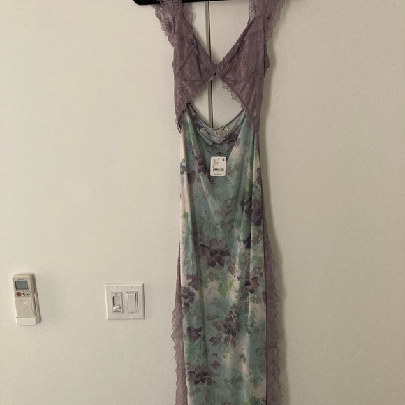 Free People Suddenly Fine Maxi Slip - Moss Combo - Picture 2 of 5